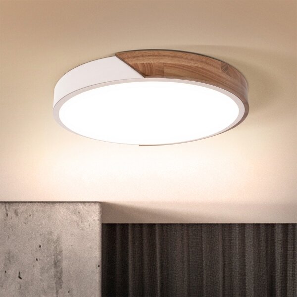 Brilagi - Lampada LED dimmerabile PILANA LED/48W/230V rovere/bianco diam. 40 cm + telecomando