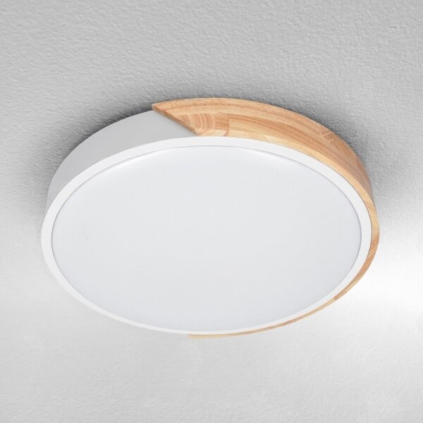 Brilagi - Lampada LED dimmerabile PILANA LED/48W/230V rovere/bianco diam. 40 cm + telecomando