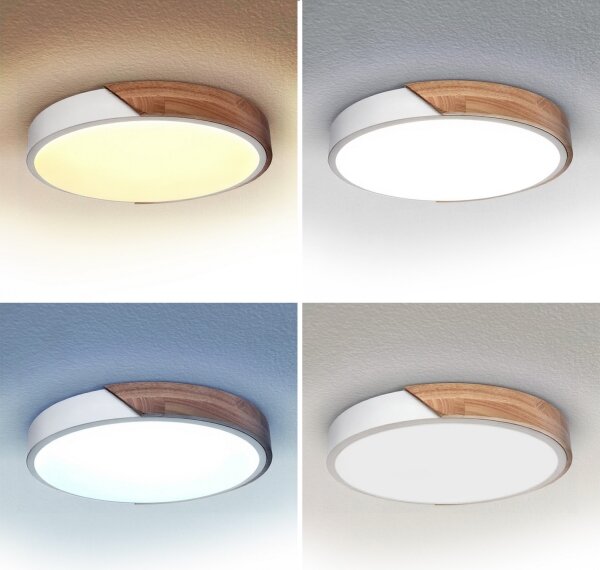 Brilagi - Lampada LED dimmerabile PILANA LED/48W/230V rovere/bianco diam. 40 cm + telecomando