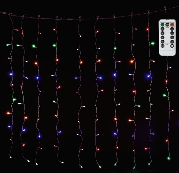 Aigostar - Catena luminosa LED RGBY natalizia per esterni 300xLED/6W/230V/8 funzioni 3x1m IP44 + telecomando