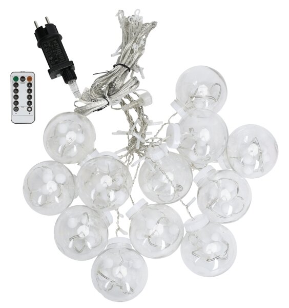 Aigostar - Catena LED natalizia da esterno 120 LED/6 W/230 V/8 funzioni 3x0,6 m IP44 bianco freddo + telecomando