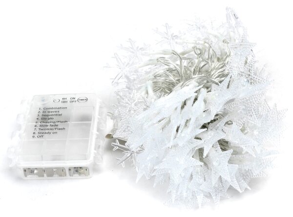 Aigostar - Catena luminosa natalizia da esterno LED RGBY 100 LED, 8 funzioni, 3x AA, 10 m, IP44, a forma di stelle