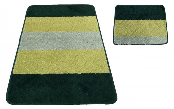 Set di tappetini da bagno in colore verde 50 cm x 80 cm + 40 cm x 50 cm