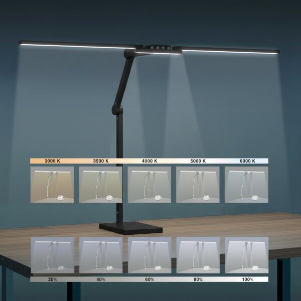 Brilagi-LED Lampada da tavolo dimmerabile a sfioramento VARIO LED/24W/230V 3000-6500K nero