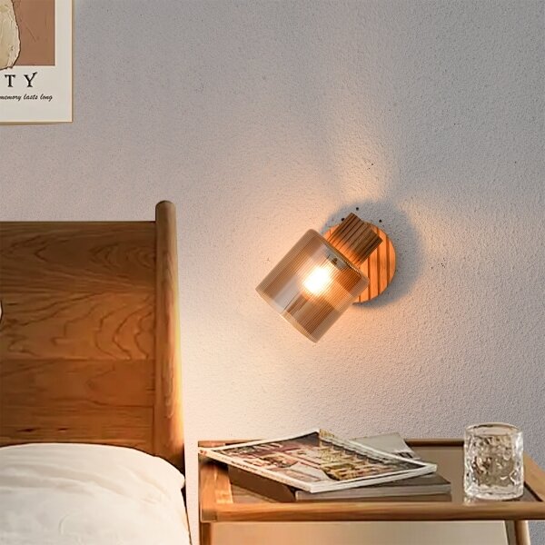 Brilagi - Faretto da parete HYGGE 1xE14/15W/230V legno/fumé