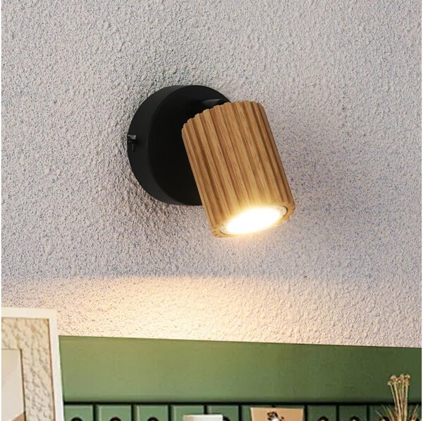 Brilagi - Faretto da parete MODERN WOOD 1xGU10/8W/230V in legno/nero