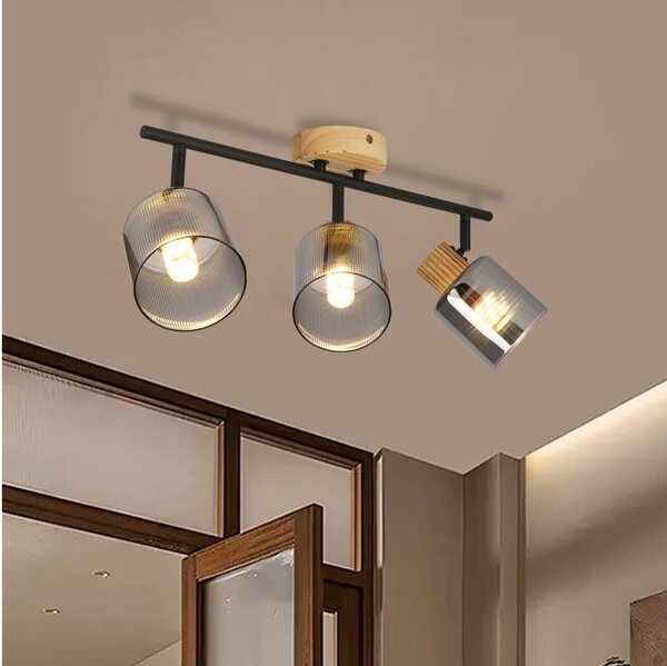 Brilagi - Faretto HYGGE 3xE14/15W/230V legno/fumé