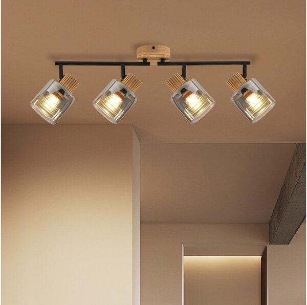 Brilagi - Faretto HYGGE 4xE14/15W/230V legno/fumé
