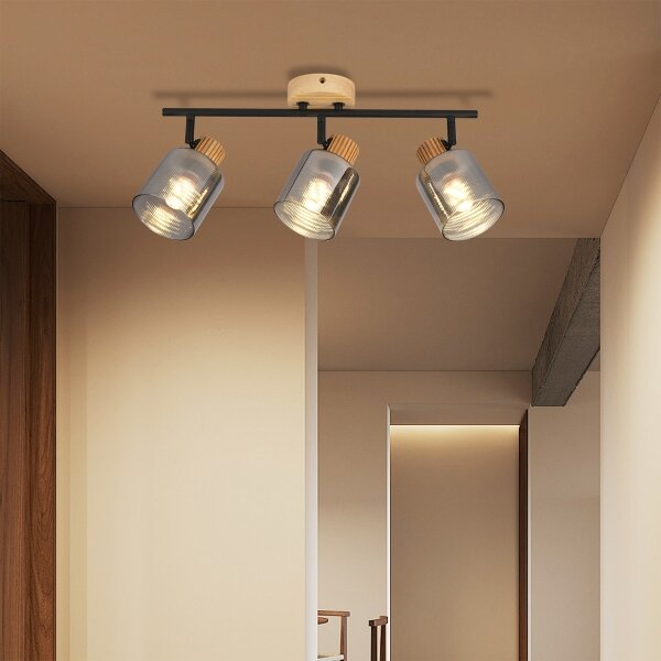 Brilagi - Faretto HYGGE 3xE14/15W/230V legno/fumé