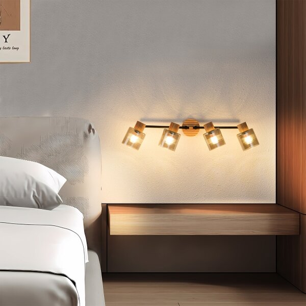 Brilagi - Faretto HYGGE 4xE14/15W/230V legno/fumé