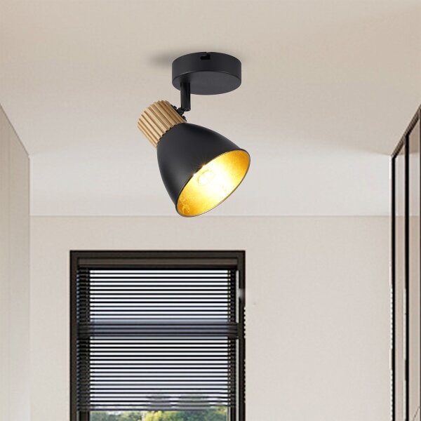 Brilagi - Faretto da parete ODENSE 1xE14/10W/230V legno/nero