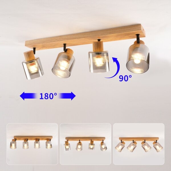 Brilagi - Faretto HYGGE 4xE14/15W/230V legno/fumé