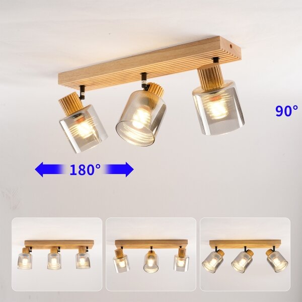 Brilagi - Faretto HYGGE 3xE14/15W/230V legno/fumé