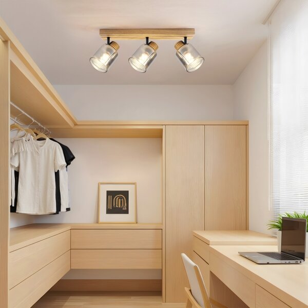 Brilagi - Faretto HYGGE 3xE14/15W/230V legno/fumé
