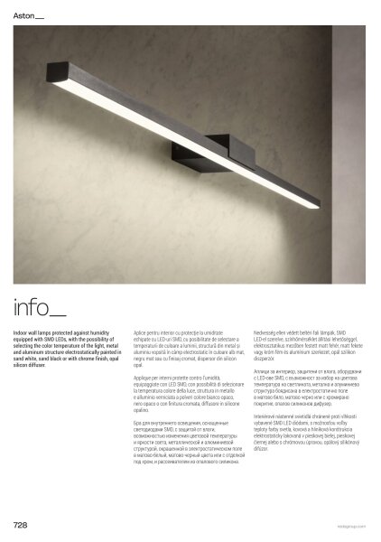 Redo 01-3276 - Illuminazione per specchio da bagno a LED ASTON LED/24W/230V IP44, nera