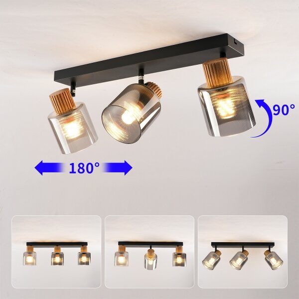 Brilagi - Faretto HYGGE 3xE14/15W/230V nero/fumé