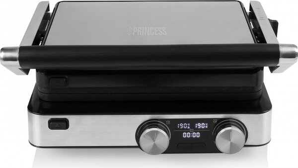 PRINCESS Bistecchiera elettrica Doppia Piastra Antiaderente Potenza 2000 watt colore Silver - 01.117310.01.001 117310 Master Pro