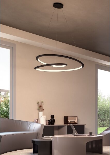 Redo 01-3378 - Lampada a sospensione dimmerabile STORM LED/60W/230V nero