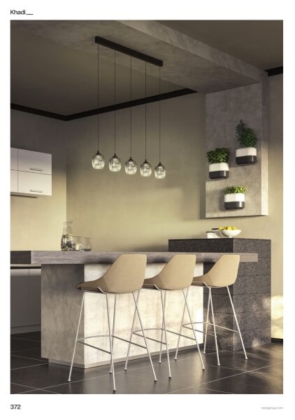 Redo 01-3490 - Lampadario LED dimmerabile sospeso su cavo KHADI 5xLED/5,2W/230V nero/fumé
