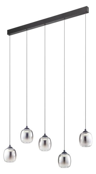 Redo 01-3490 - Lampadario LED dimmerabile sospeso su cavo KHADI 5xLED/5,2W/230V nero/fumé