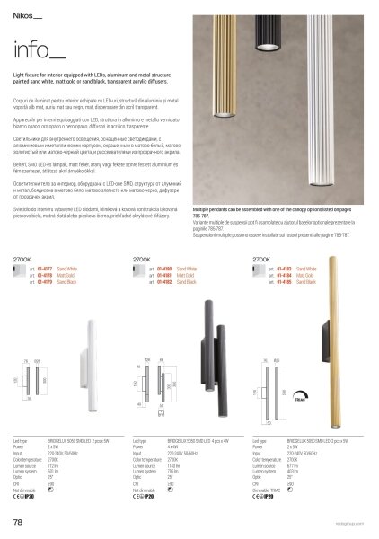 Redo 01-4059 - Lampada da parete dimmerabile NIKOS LED/10W/230V CRI 90, nera