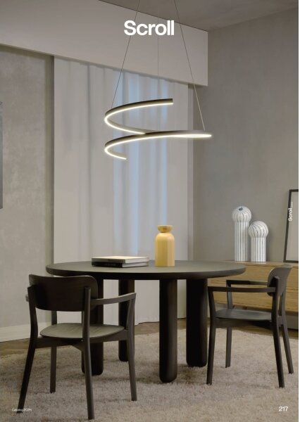 Redo 01-4015 - Lampadario dimmerabile a sospensione su cavo SCROLL LED/38W/230V, nero