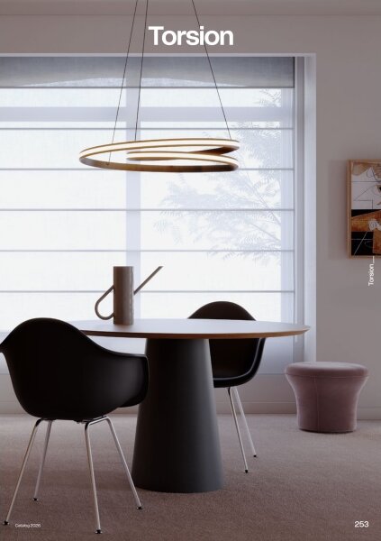 Redo 01-4361 - Lampadario dimmerabile a sospensione su cavo TORSION LED/40W/230V, finitura oro