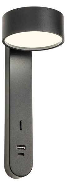 Redo 01-4643 - Applique da parete LED SADES LED/6W/230V CRI 90 USB nero
