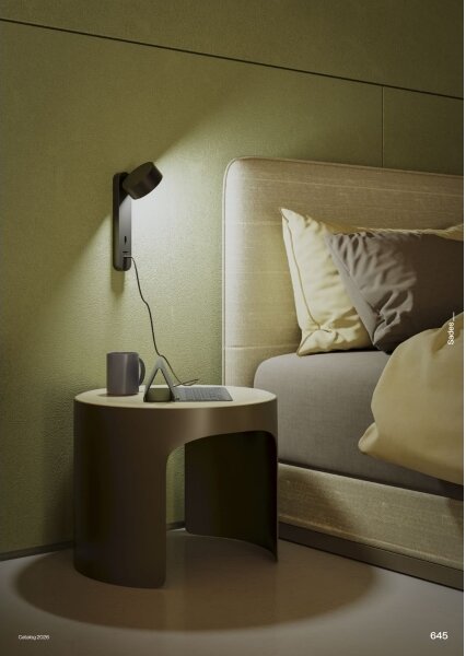 Redo 01-4643 - Applique da parete LED SADES LED/6W/230V CRI 90 USB nero
