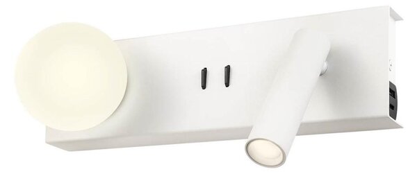 Redo 01-4660 - Applique da parete LED NORMA LED/5W/230V + LED/3W CRI 90 USB bianca