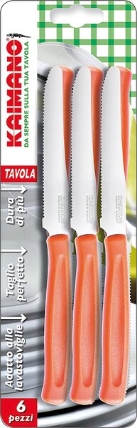Kaimano Coltello Da Tavola Seghettato Manico Arancio - 1023391