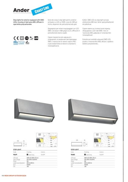 Redo 90680 - Lampada orientativa da esterno ANDER LED/4W/230V 3000K IP65 antracite