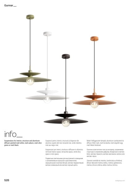 Redo 01-3049 - Lampadario a sospensione con cavo GUNNAR 1x E27/42W/230V diam. 50 cm arancione