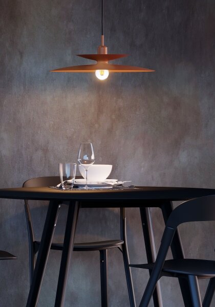Redo 01-3049 - Lampadario a sospensione con cavo GUNNAR 1x E27/42W/230V diam. 50 cm arancione