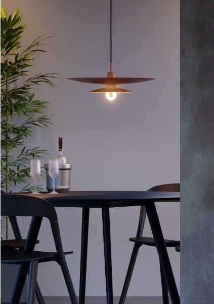 Redo 01-3049 - Lampadario a sospensione con cavo GUNNAR 1x E27/42W/230V diam. 50 cm arancione