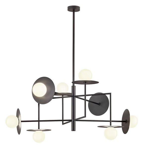 Redo 01-2753 - Lampadario su asta PLATO 8xG9/10W/230V nero
