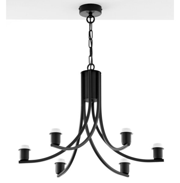 Jupiter 2102 - Lampadario a catena ARTHUR 6xE27/15W/230V blu/nero