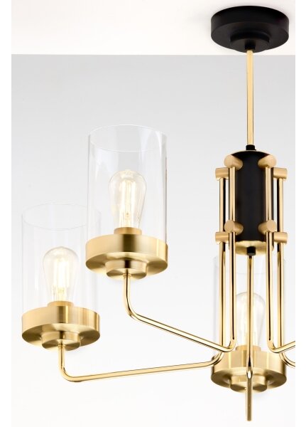 Jupiter 2088 - Lampadario a stelo RAMIREZ 5xE27/15W/230V oro/nero