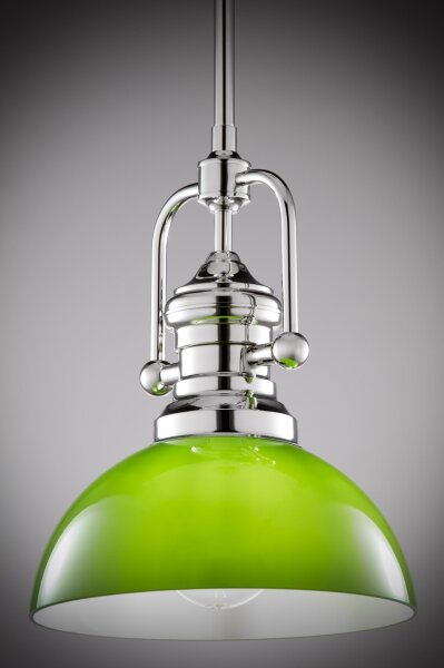 Jupiter 2071 - Lampadario su asta PLATINO 1xE27/15W/230V verde/cromo lucido