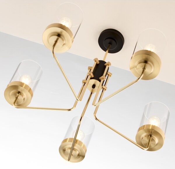 Jupiter 2088 - Lampadario a stelo RAMIREZ 5xE27/15W/230V oro/nero