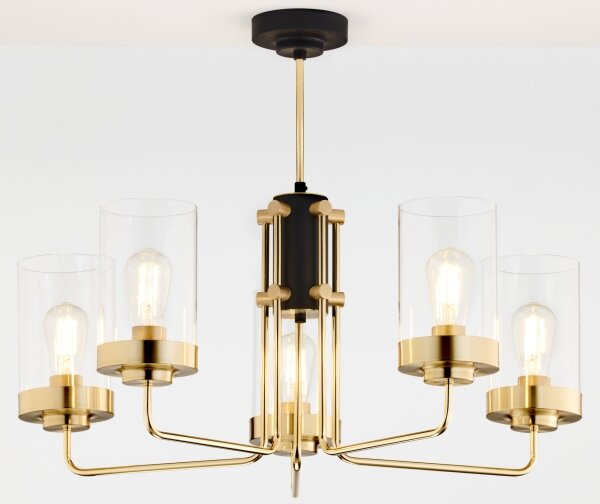 Jupiter 2088 - Lampadario a stelo RAMIREZ 5xE27/15W/230V oro/nero