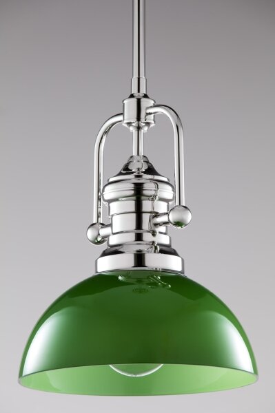 Jupiter 2071 - Lampadario su asta PLATINO 1xE27/15W/230V verde/cromo lucido