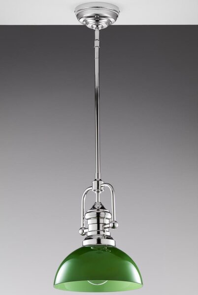 Jupiter 2071 - Lampadario su asta PLATINO 1xE27/15W/230V verde/cromo lucido
