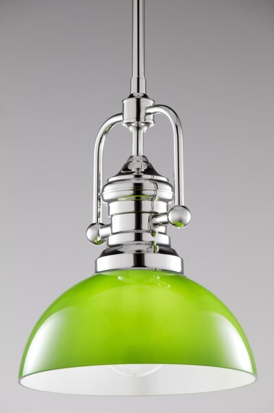 Jupiter 2071 - Lampadario su asta PLATINO 1xE27/15W/230V verde/cromo lucido
