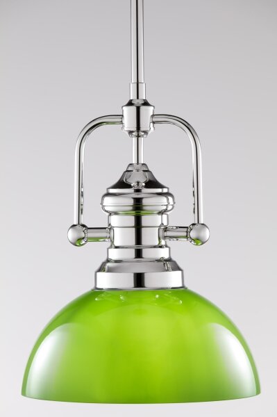 Jupiter 2071 - Lampadario su asta PLATINO 1xE27/15W/230V verde/cromo lucido