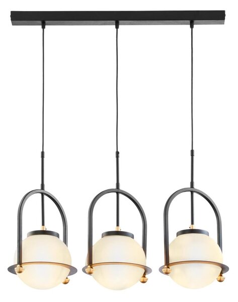 Jupiter 1916 - Lampada a sospensione con cavo ROSSO 3xE27/15W/230V nero