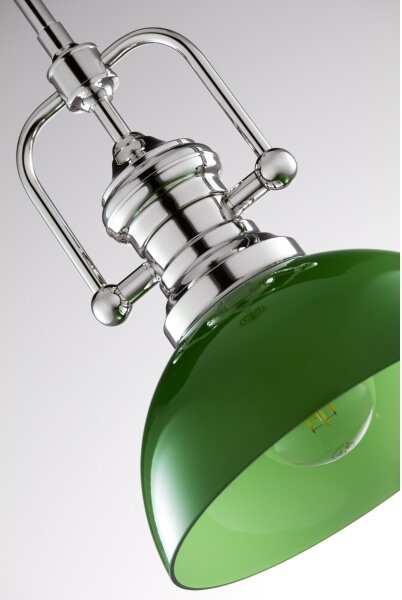 Jupiter 2071 - Lampadario su asta PLATINO 1xE27/15W/230V verde/cromo lucido