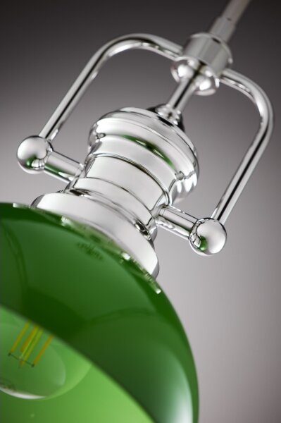 Jupiter 2071 - Lampadario su asta PLATINO 1xE27/15W/230V verde/cromo lucido