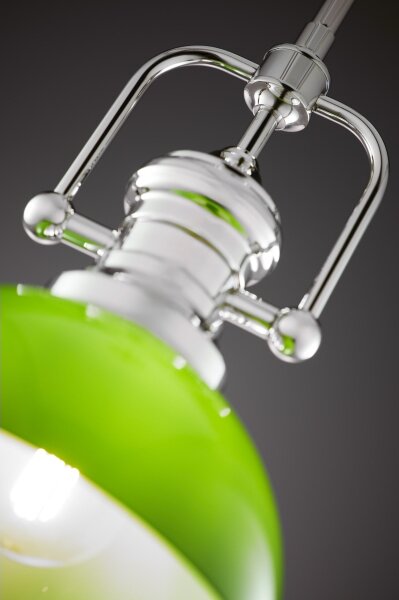 Jupiter 2071 - Lampadario su asta PLATINO 1xE27/15W/230V verde/cromo lucido