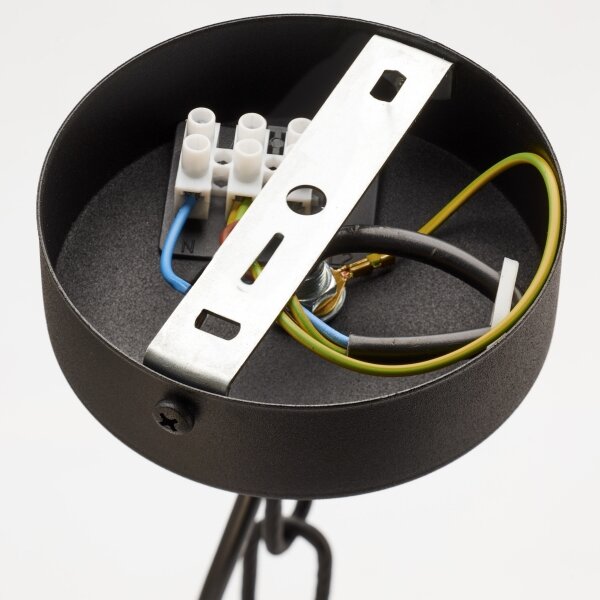 Jupiter 2108 - Lampadario a catena ARTHUR 6xE27/15W/230V nero/arancione/finitura effetto marmo